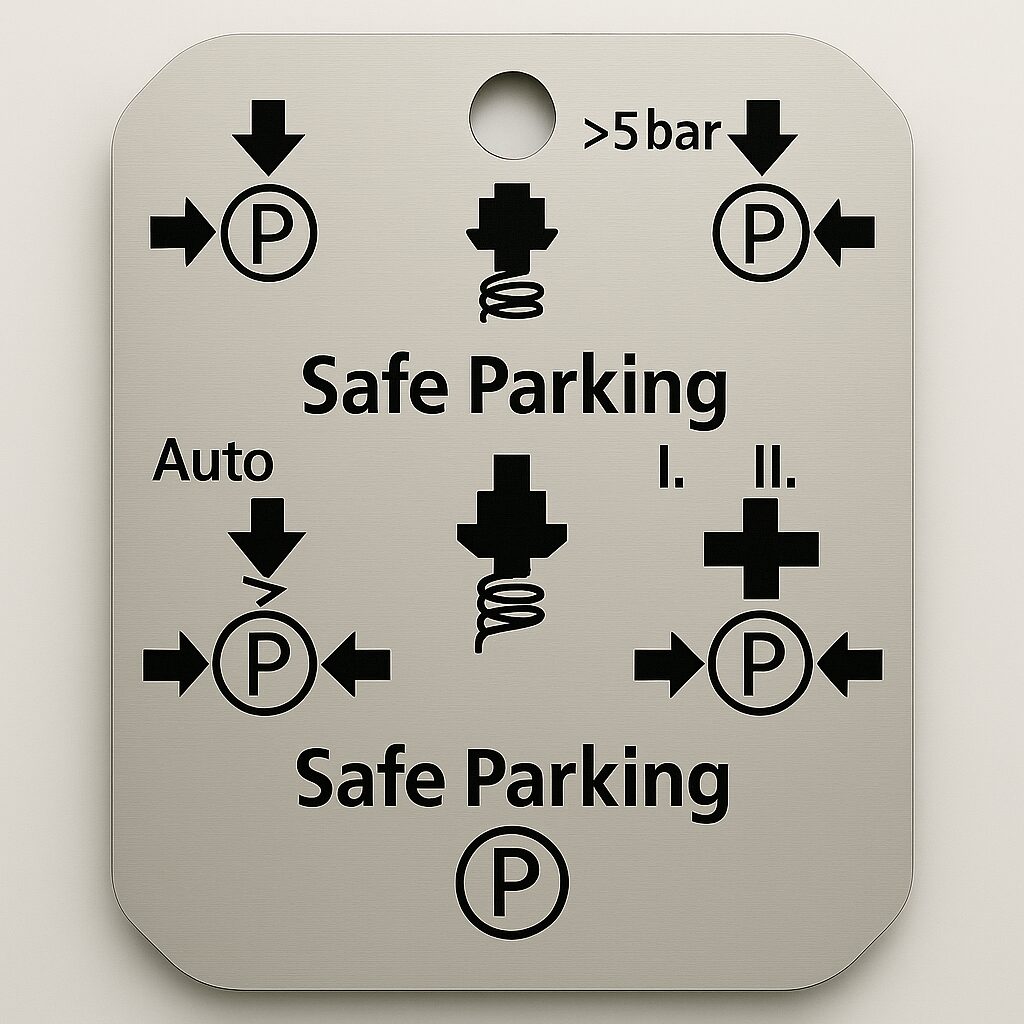 Eloxiertes Aluminiumschild Safe Parking